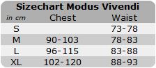 Modus Vivendi sizechart